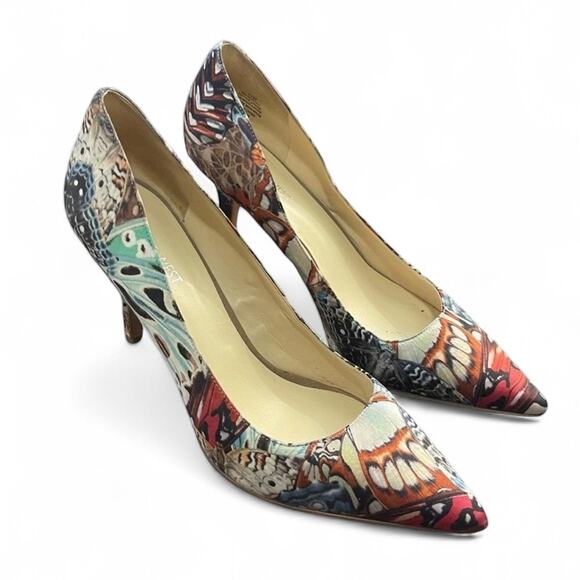 Nine West Butterfly Moth Print Margot Pump Heels New with Tag S-344 Sz 10 - Picture 1 of 9